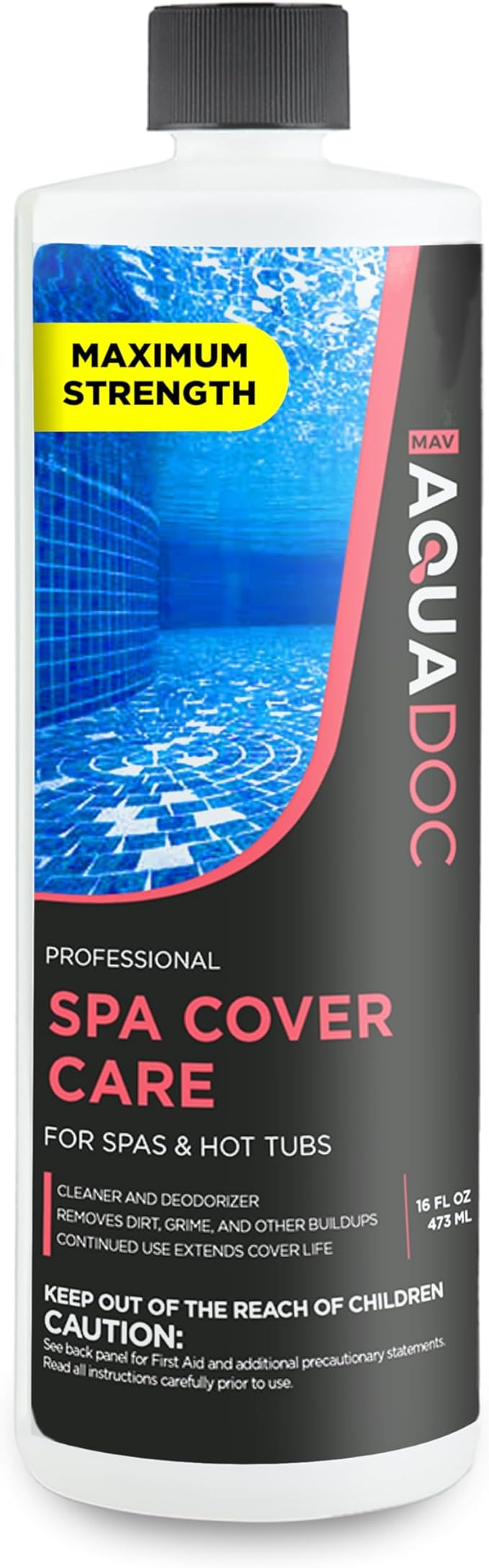 AquaDoc Hot Tub Cover Protector - Spa Cover Cleaner and Protectant for Dirt, Grime & Odors - Hot Tub Care Solution - Made in USA - 16oz