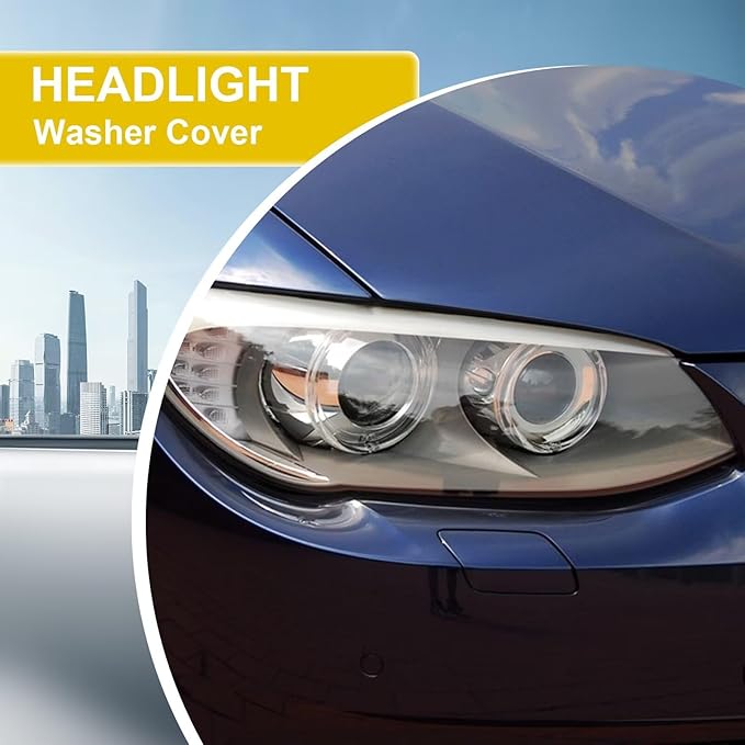 Car Front Bumper Headlight Washer Cover Compatible with BMW 328i 3351 335lS Coupe Convertible 2011-2013 Headlight Washer Nozzles Cover 61677253393 61677253394Cinnabar Red Right