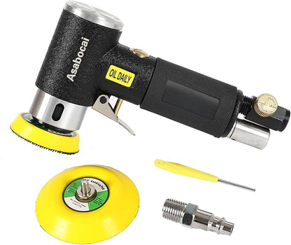 2'' 3'' Mini Orbital Air Sander, Small Pneumatic Random Orbital Sander with Hook And Loop Sanding Pads,M6 Thread Plate