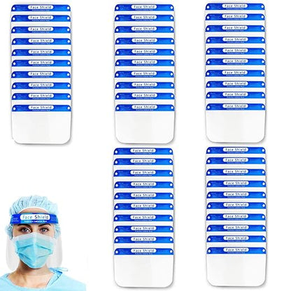 Clearview 50 pk Face Shield Reusable Washable Protective Cover Clear Mask Anti-Splash Anti-Fog Anti-Dust Soft All Day Comfort (50)