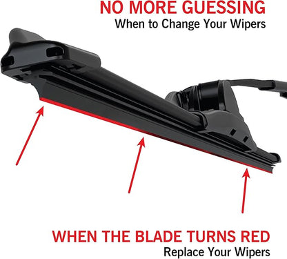 TRICO Signal Premium Silicone 22” + 20” Automotive Replacement Windshield Wipers Beam Blades with Exclusive Predictive Performance Indicator and 3X Longer Life for Select Vehicle Models, 2 Pack
