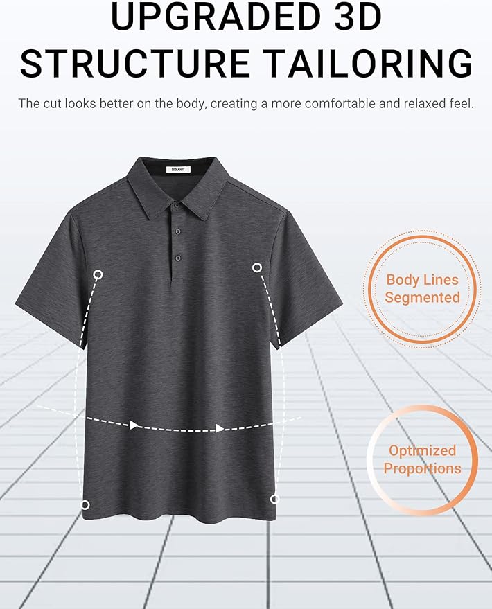 COOFANDY Mens Polo Shirts Short Sleeve Casual Summer Polo Tee Classic Collared Golf Stylish Tops