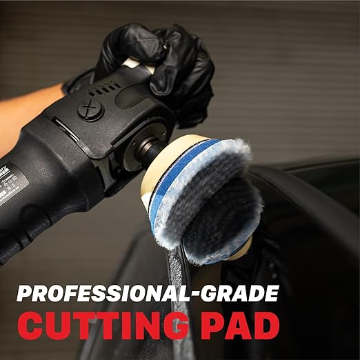 Maxshine 6” Universal Synthetic Wool Cutting Pad | Durable Hook & Loop Pad for Heavy-Duty Use | Professional Buffing Pad Compatible with DA & Rotary Polishers | Paint Correction & Defect Removal