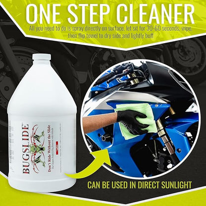 BugSlide 2.5 Gallon Cleaner Refill for Spray Bottles & Travel Kits - All Surfaces Cleaning and Detailing Solution for Vehicle Interior and Exterior Use - Shines, Degreases, Polishes