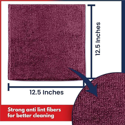 USANOOKS Microfiber Cleaning Cloth - 1200 Washes, Ultra Absorbent Towels Grip Root Weave Grime - 50pack - Burgundy