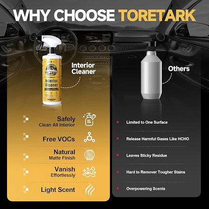 Deep Clean Interior Car Cleaner Kit for Tesla, 2-in-1 Foam & Mist Modes Car Upholstery Cleaner for BMW Accessories All Surface 16 Fl Oz Cleaning Kit Interior for Mercedes Benz Car Accessories