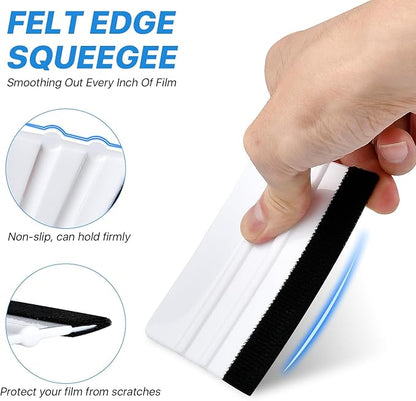 25 PCS Vinyl Squeegee, Plastic Felt Edge Squeegee, 4'' Vinyl Wrap Squeegee, Window Tint Squeegees for Car Wrap, Car Automotive Sticker Window Tint Wallpaper Decal Sticker