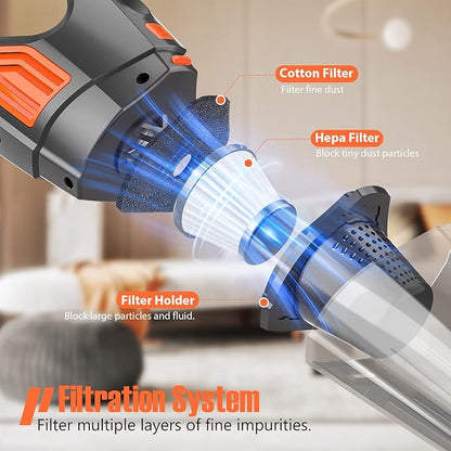 ATONEP Handheld Vacuum Cordless Cleaner,Powerful Portable and Dust Buster Hand Vcauum Rechargeable with Large-Capacity Battery for CarPetOfficeHome (Mixed Colors) (Dark Purple)