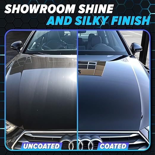 Carfidant Ceramic Silk - Ceramic Coating Spray - High Gloss, Hydrophobic Protection & Chemical Resistance for Cars, RVs & Boats - Long-Lasting Shine & Durability for Exterior Detailing - 8 fl. Oz.
