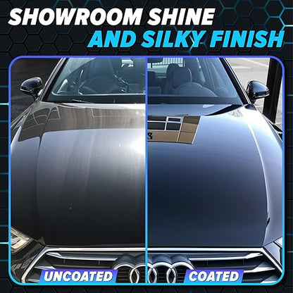 Carfidant Ceramic Silk - Ceramic Coating Spray - High Gloss, Hydrophobic Protection & Chemical Resistance for Cars, RVs & Boats - Long-Lasting Shine & Durability for Exterior Detailing - 8 fl. Oz.