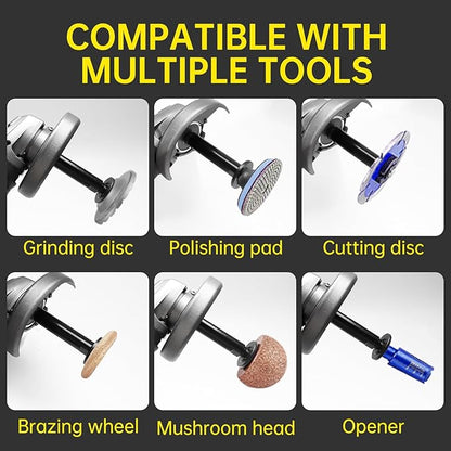 Angle Grinder Attachments Kit with 3 Extension Rods (5.5"/4"/3"), 4 Sets Flange Nut Assemblies & 2 Spanner Wrench - 5/8"-11 Thread Compatible with DeWalt Milwaukee Makita Bosch Grinder Accessories
