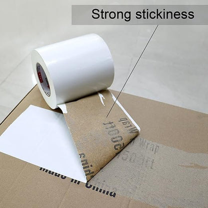 Wide Duct Tape, Industrial Grade 30Yards (90 ft) Wide 6'' Tape Duct, 9 Mil Heavy-Duty, Waterproof, Strong, Flexible, No Residue, for Crafts & Home Improvement (White, 6'' x 90ft)