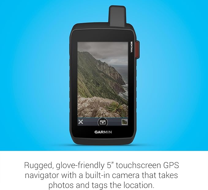Garmin Montana® 760i, Rugged GPS Handheld Navigator with Built-in inReach® Technology for SOS and 2-way Texts in Remote Areas, 5” Touchscreen, 8MP Camera, Satellite Imagery and Maps for Road or Trails