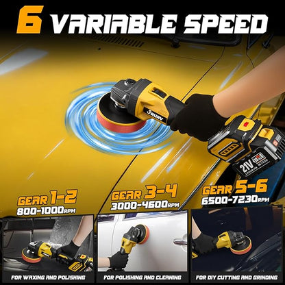 Cordless Buffer Polisher for Car Detailing,7230 RPM Car Buffer Polisher,21V 4.0Ah Li-ion Battery,Cordless Polisher With 29 PCS Car Detailing Kit,for Polishing, Waxing, Boat Sanding, Scratch Removing