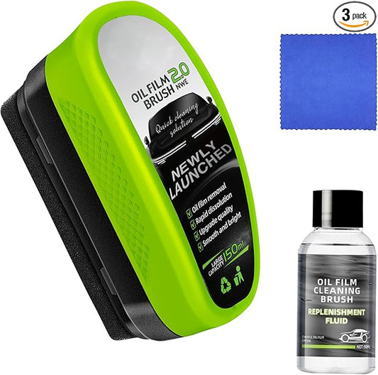 Gtyuoo Automotive Oil Film Cleaning Brush for Car Windows,Upgrade 2.0 Clear Vision Glass Cleaner, Car Windshield Cleaner Tool,Universal Cleaning Wipe Board (1PCS)