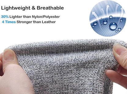 SUYAMI Arm Protection Sleeves, Cut Resistant Sleeves Level 5 Protection, Slash Resistant Anti Abrasion Safety Arm Guards (A-with thumb hole, one size)