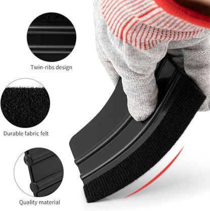 NEWISHTOOL 100 PCS Felt Squeegee for Vinyl - Flexible Plastic Squeegee with Fabric Felt for Vinyl Wrap Application, Bubble Removal, Sign Making, Graphic Decal Installing & Car Wrapping Scraper Tool