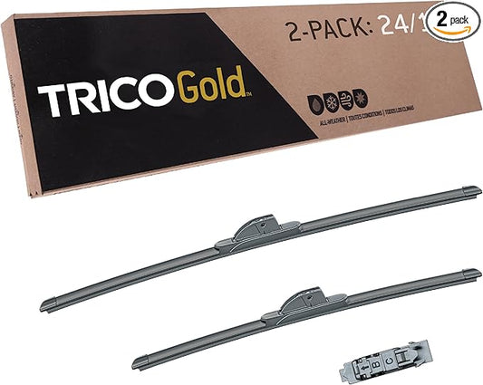 TRICO Gold™ (18-2419) 24 & 19 Inch Pack of 2 Automotive Replacement Windshield Wiper Blades for My Car Super Premium All Weather Beam Blade for Select Vehicle Models