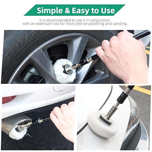 Prozwee Buffing Pad Polishing Wheel Kits,with 1/4" Hex Shank & 1/4" Extend Bar Which can Hold and Stabilize,Wheel Shaped Polishing Tool for Metal Aluminum,Stainless Steel,Chrome,etc