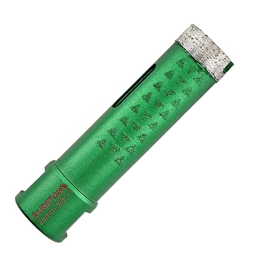 KURSTOL Diamond Core Drill Bits - 1 Inch with 58-11 Thread Granite Hole Saw Dry or Wet Drilling Hard Stone Marble Concrete Quartz Countertop Laser Welded Masonry Coring(25mm)
