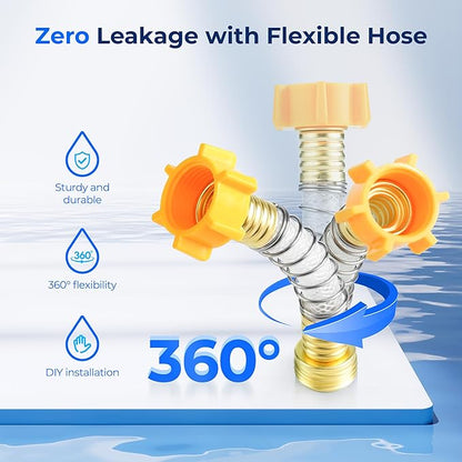Waterdrop RV/Marine Water Filter with 1 Flexible Hose Protector, Camper Water Filter, Garden Hose Filter, NSF Certified, Greatly Reduces Chlorine, Bad Taste, Odor, 2 Pack
