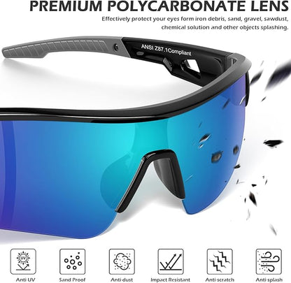 OXG 6 Pack Safety Glasses for Men Women, ANSI Z87.1 Work Glasses Anti Scratch Protective Eyewear with UV400 Protection