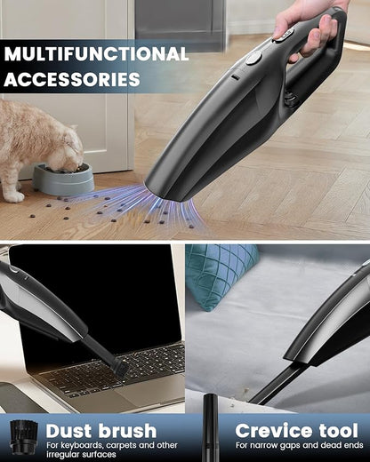 SERVOMASTER Handheld Vacuum Cordless, Car Vacuums Powerful with Rechargeable Battery, Portable Hand Held Vacuum Cordless with Washable HEPA Filter, Mini Vacuums Kit for Men and Women