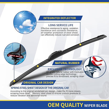 3 wipers Replacement for 2013 2014 2015 2016 2017 2018 Hyundai Santa Fe 2013-2017 2018 2019 Hyundai Santa Fe XL Windshield Wiper Blades Original Equipment Replacement - 26"/14"/13" (Set of 3) U/J HOOK