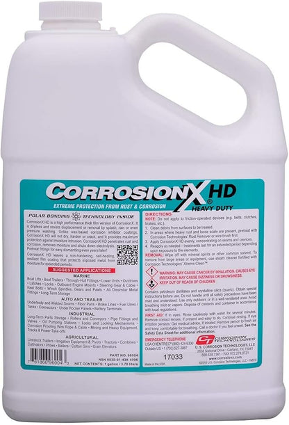CorrosionX Heavy Duty Anti Rust Spray, Dripless Self-Healing Corrosion Inhibitor with Waterproof Barrier for Marine, Agricultural & Industrial Equipment in Harsh, Saltwater Environments, 1 Gallon
