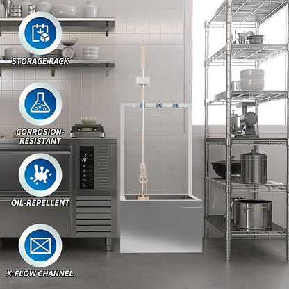 TONGMO Stainless Steel Floor Mop Sink, Mop sink with Cleaning Tool Rack (23.6" x 23.6" x 13")