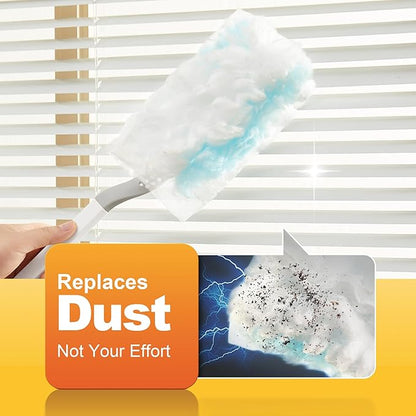 JOYMOOP Disposable Dusters for Cleaning, Heavy Duty Refills, Multi-Surface Dusting Brush for Pet Hair and Home Cleaning - Blue