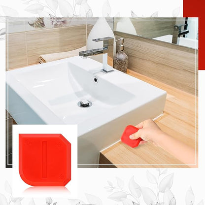 Outus 2 Pieces Caulking Tool Set Silicone Sealant Grout Tool for Kitchen Bathroom Floor Sealant Sealing(Red)