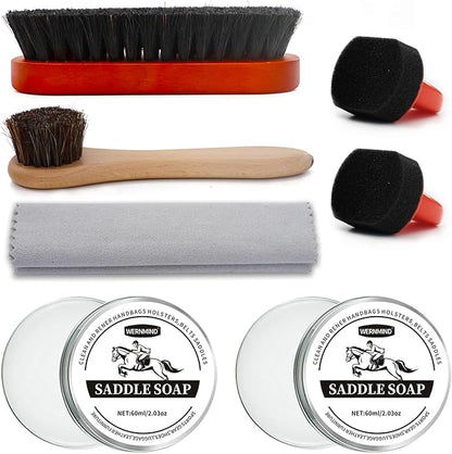 WERNMIND Mink Oil White Saddle Soap Leather Cleaning Boots Shoe Cleaner Leather Conditioner Boot Cace Kit