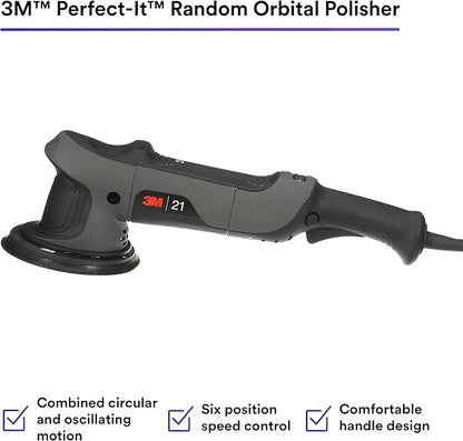 3M Perfect-It Random Orbital Polisher, 34101, 21mm, 120V/60Hz Variable Speed Control for Automotive Refinishing, Refining, Polishing