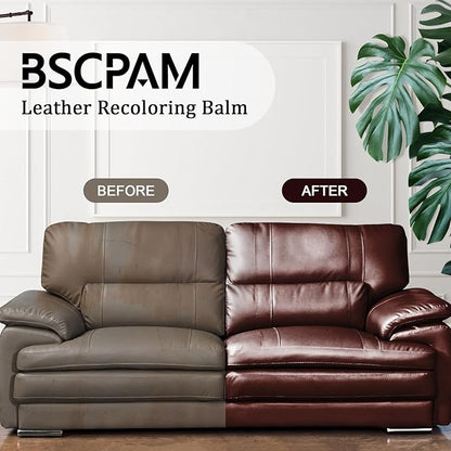 BSCPAM White Leather Recoloring Balm, 12oz Leather Color Restorer for Couches, Leather Repair Kit for Furniture, Leather Dye for Leather Fade, Leather Repair Restore car seat
