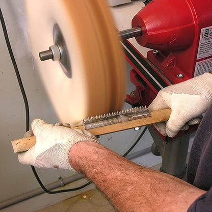 FANXIANG Buffing Rake, 15in Metal with Wooden Handle, Removes Residual Compounds & Metal from Buffing Wheel, 1 Pack