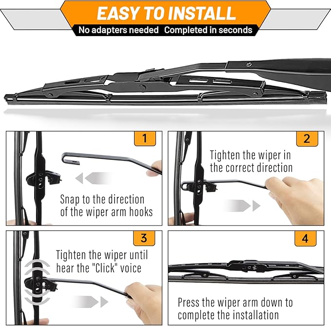 AUTOBOO 15 +15+13 Windshield Wiper Blades Replacement for Jeep Wrangler 2007-2017 -Original Factory Quality (Pack of 3)