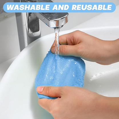 8 Pcs Car Windshield Cleaner Tool Kit with Extendable Handle, Microfiber Towel Pads, Brush, Empty Spray Bottle for Auto Glass Wiper Suvs Rvs & Home Windows(Light Blue)