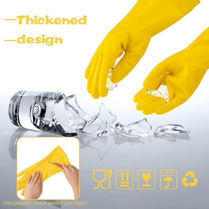 Gandeer 36 Pair Reusable Household Gloves Long Rubber Dishwashing Gloves Kitchen Cleaning for Dishes Clean Gardening