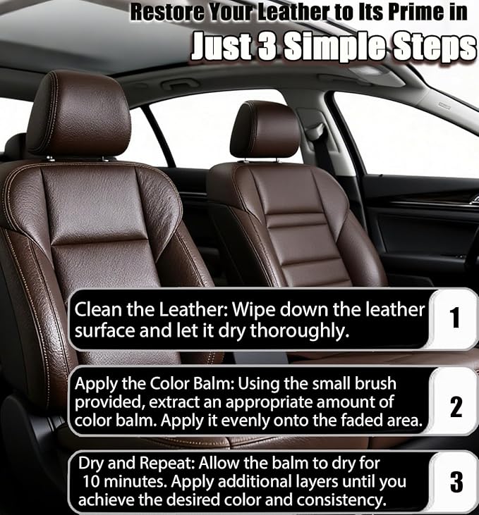 UP22YOU Leather Recoloring Balm Dark Brown, Leather & Vinyl Color Restorer Conditioner – Repairs Faded & Scratched Leather Color, Suitable for Sofas, Car Seats, Shoes, and Furniture