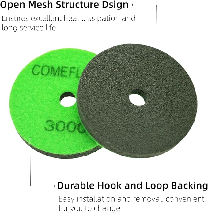 Sponge Fiber Polishing Pads for Marble Granite Stone Cleaning Buffing Wheel 4 Inch 7 PCS Set
