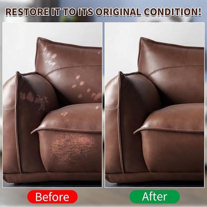 BSCPAM Medium Brown Leather Recoloring Balm,Leather Couch Scratch/Stain Remover,Leather Repair kit for Vinyl Furniture and Car Interior,Leather Dye Paint for Scratched and Faded Leather Couches