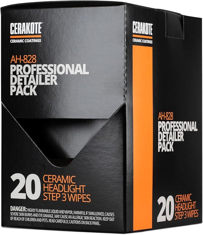 CERAKOTE® Ceramic Headlight Restoration Professional Detailer Pack (20 Ceramic Wipes) - Brings Headlights Back to Like New Condition - Step 3 Only