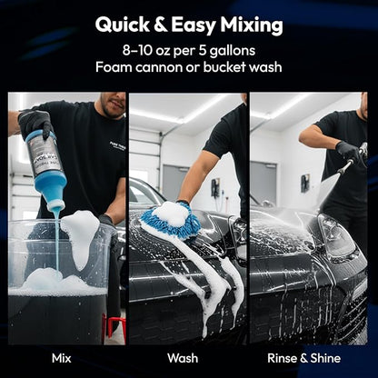 Car Whisperer – Premium Car Wash Soap 32 fl oz | High-Foam, pH-Balanced Formula | Streak-Free Shine | Protects Wax and Coatings | Safe for All Finishes | MADE IN USA