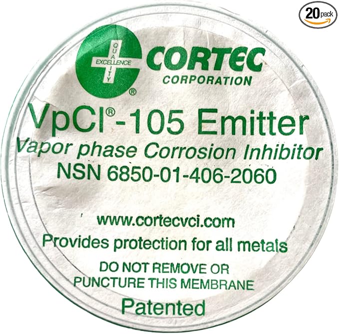 Cortec VpCI-105 - Anti Rust VCI Emitter Cup - Protects 5 Cubic feet - 2 Year Corrosion Protection (Carton of 20)
