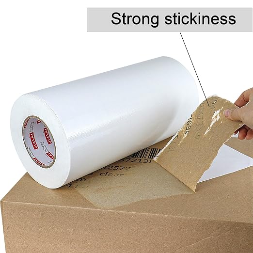 12 Inch Wide Duct Tape, Industrial Grade 30Yards (90 ft) Wide Tape Duct, 9 Mil Heavy-Duty, Waterproof, Strong, Flexible, No Residue, for Crafts & Home Improvement (White, 12'' x 90ft)