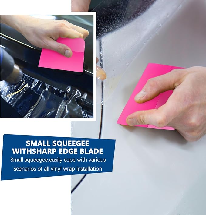 4 Pcs PPF Squeegee Soft Silicone Rubber Scraper, Anti Scratch TPU Coating Scraper for Car Vinyl Paint Protection Film Installation, Vinyl Wrap and Window Tint Windshield Glass Cleaning Kit, 4 Sizes