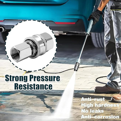 3/8 Quick Connect Fittings,Pressure Washer Quick Connect Kit,Stainless Steel Adapter Set Female and Male Thread(8 Pieces)