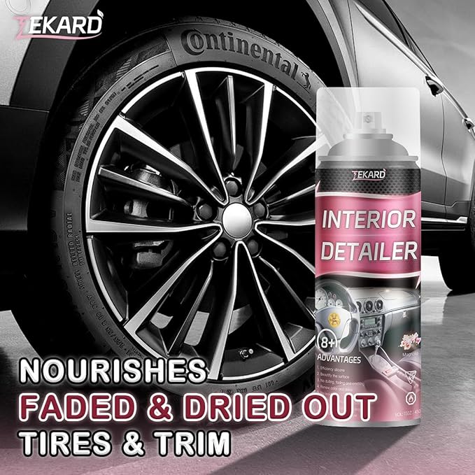 TEKARD Car Interior Cleaner, Leather Cleaner, 15 oz. Large-Capacity Interior Detailer in Iron Can, Wheel Cleaner, Suitable for Cleaning Rubber, Plastic, and Leather Surfaces Inside Vehicles (3 Bottle)
