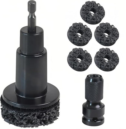 Wheel Hub Resurfacing Kit,Wheel Hub Cleaning Kit, Brake Hub Cleaning Kit Includes 5 Pads,Quick Rust Removal for Lug Studs and Rotors，Fits Power Drill or 1/2" Impact Driven Wrenches
